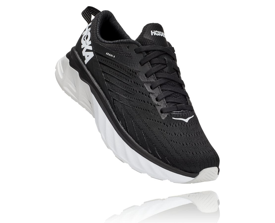 Hoka One One Arahi 4 Philippines - Ladies Wide Running Shoes - Black / White | PS6583904